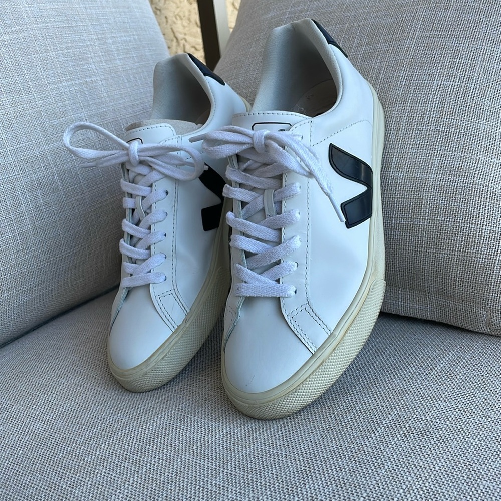 White and Navy Veja sneakers